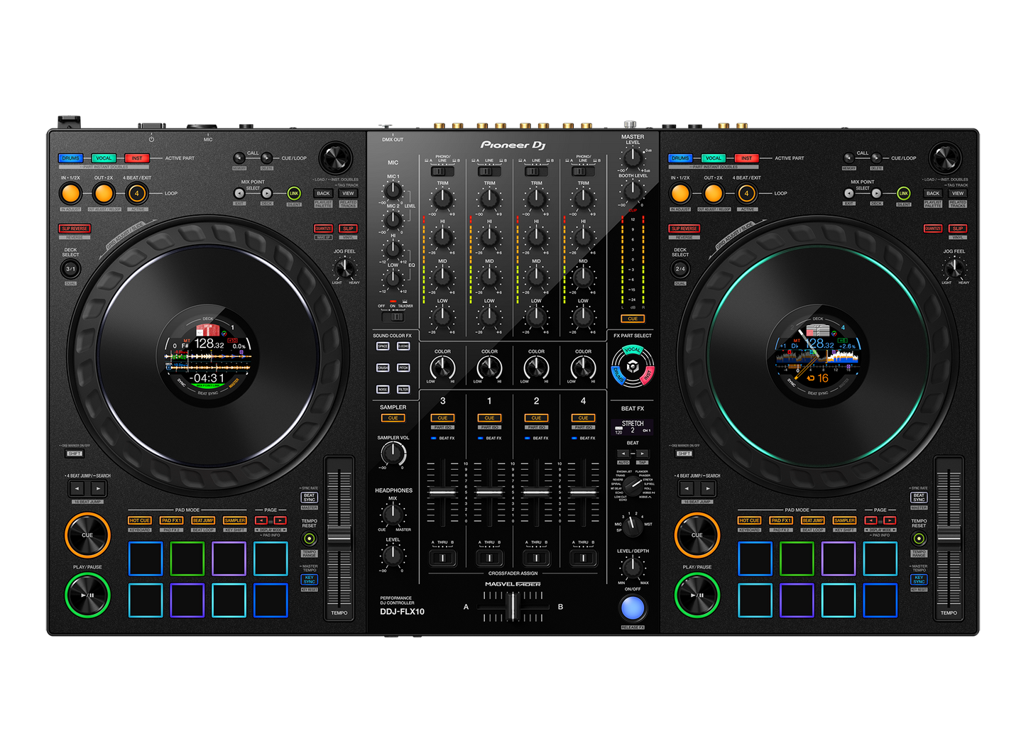 DDJ-FLX10 — 4 - Channel DJ Controller For Rekordbox & Serato DJ